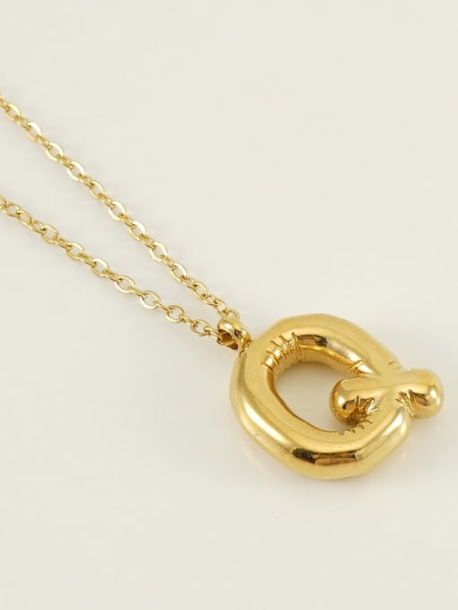 Letter Q [Gold] Titanium Steel Letter Necklace With 26 letters